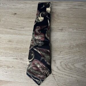Ducks Unlimited Duck Decoys Bird Hunting 100% Silk Mens Neck Tie Vintage